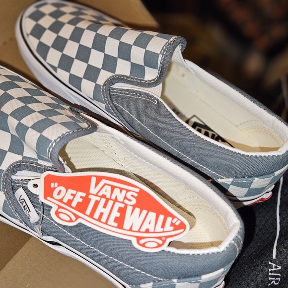 Vans slip ones never worn,5.0mens 6.5 women Color theory checkerboard. Slip O - Picture 3 of 7